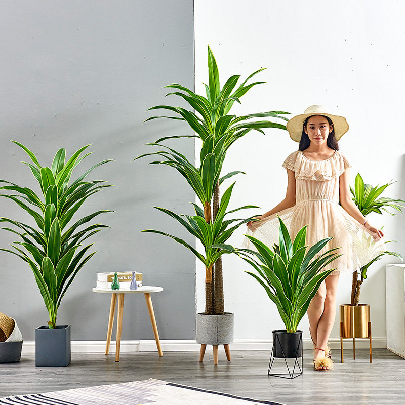 Nordic Wind Ins Nets Red Large Simulation Basil Indoor Plant Potted Living-room Furnishing Livingroom Furnishing Decor With Fake Trees