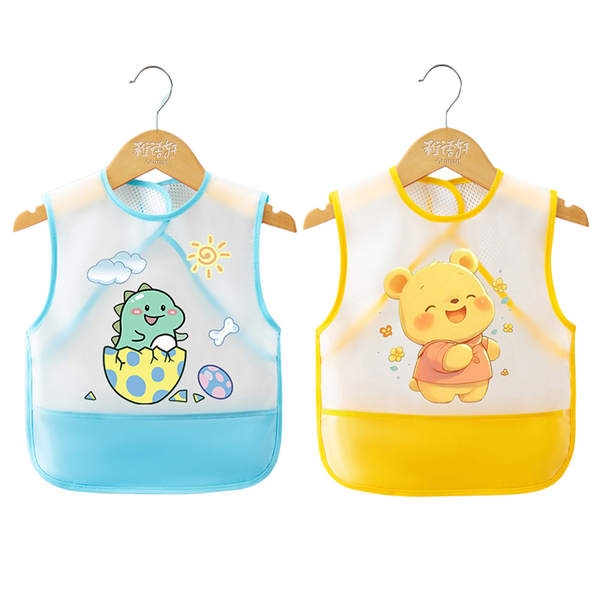 Summer Waterproof Baby Bib Children's Smock Dining Bib Infant Thin Sleeveless Anti-Dirt Apron — 5