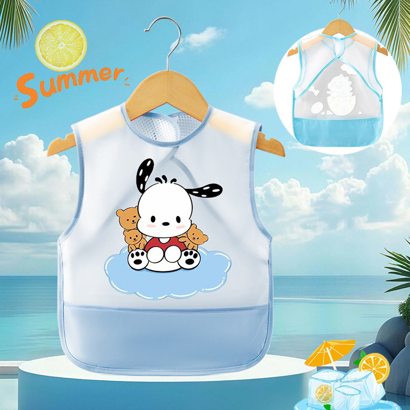 Summer Waterproof Baby Bib Children's Smock Dining Bib Infant Thin Sleeveless Anti-Dirt Apron — 8
