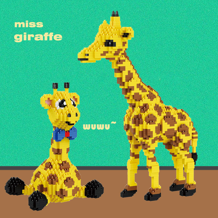 Giraffe Small Particle Building Blocks Girls Series Puzzle Diamond Adult Educational Assembled Toys Educational Children's Gift