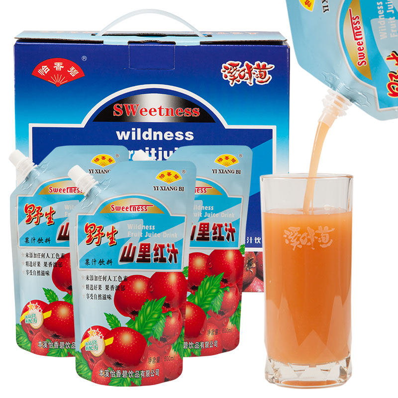 Yixiangbishanli red juice big bag of hawthorn juice pulp drink concentrated whole box Benxi specialty