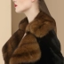 Mùa đông 2019 quần áo mới của phụ nữ khí chất châu Âu và Mỹ sable lông cổ áo giữa dài ren-up ấm áp lông chồn phụ nữ - Faux Fur