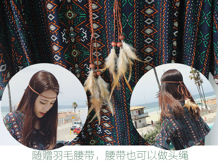 Váy bãi biển dài boho váy nữ mùa hè Thái Lan kỳ nghỉ bên bờ biển gió quốc gia váy dài váy maxi đi biển
