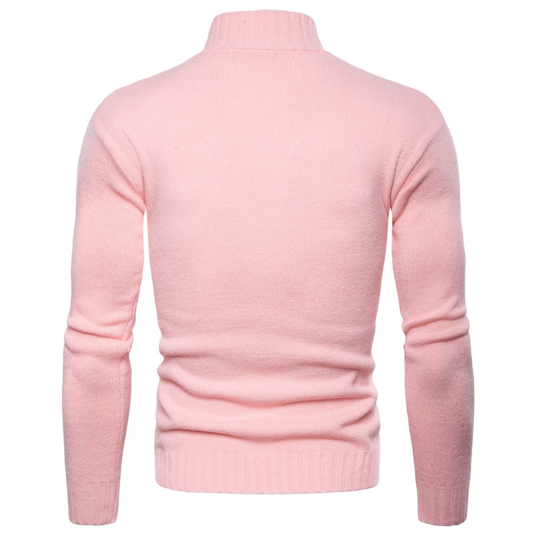 Herre striktrøje med høj hals strik til efterår og vinter_voghion.com