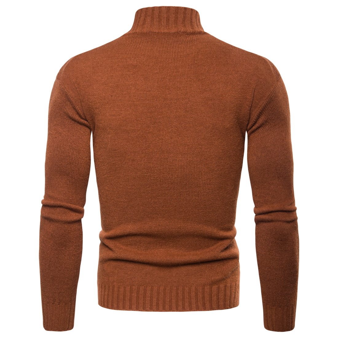 Herre striktrøje med høj hals strik til efterår og vinter_voghion.com