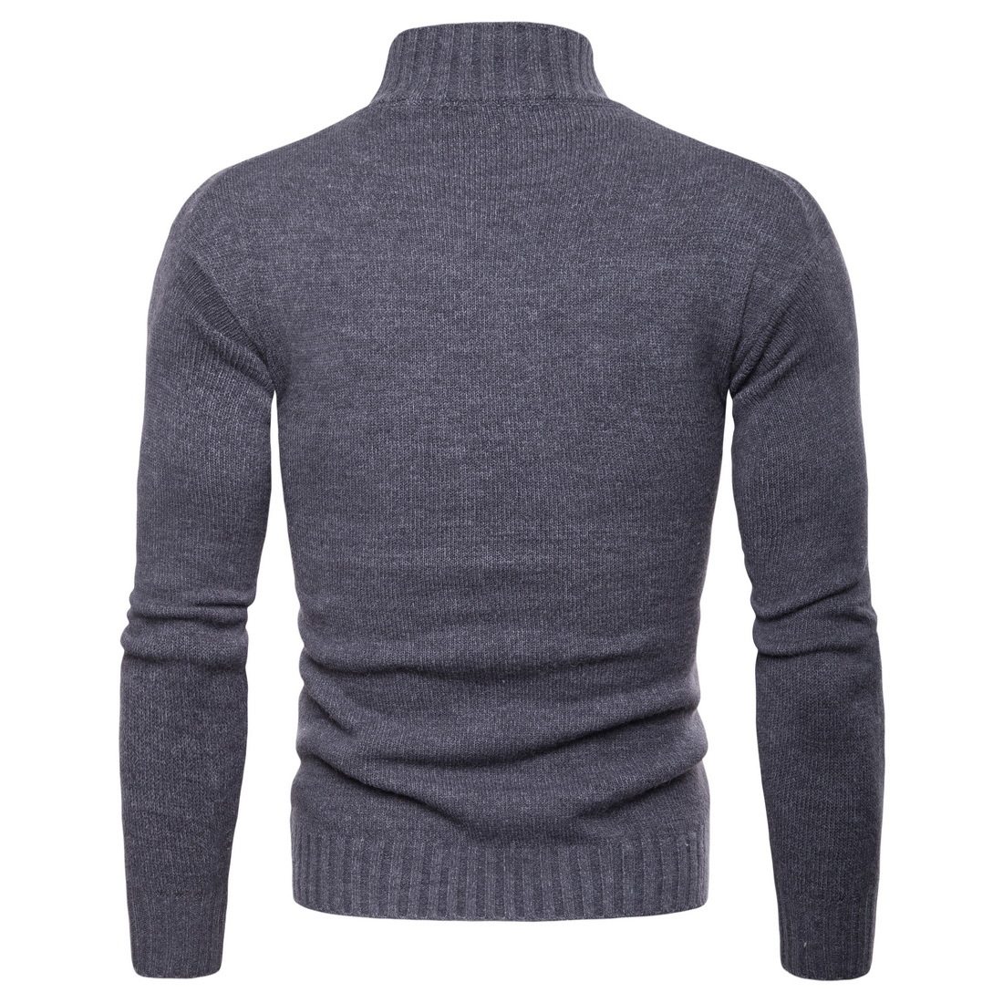 Herre striktrøje med høj hals strik til efterår og vinter_voghion.com