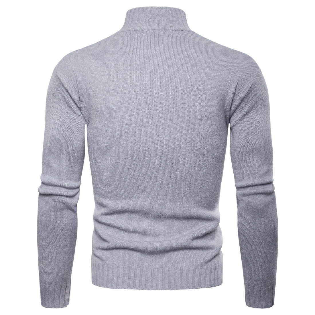 Herre striktrøje med høj hals strik til efterår og vinter_voghion.com