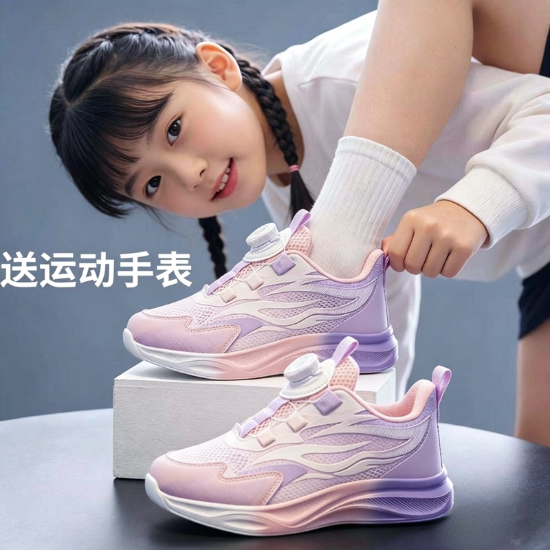 Girls' Shoes 2026 New Summer Flats, Mesh Breathable Lightweight Girls' Running Shoes, Non-Slip Girls' Sports Shoes