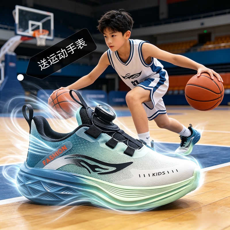 Boys' Shoes, Mesh Breathable Basketball Shoes, 2026 Summer Running Shoes for Middle and Large Children, Primary School Students, Boys' Sports Shoes