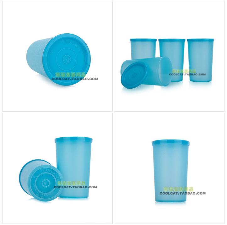 Tupperware mini QQ water cup chống rò rỉ mẫu giáo trẻ em đi kèm với cốc chà nhám dễ dàng mang theo - Tách bình giữ nhiệt 1000ml