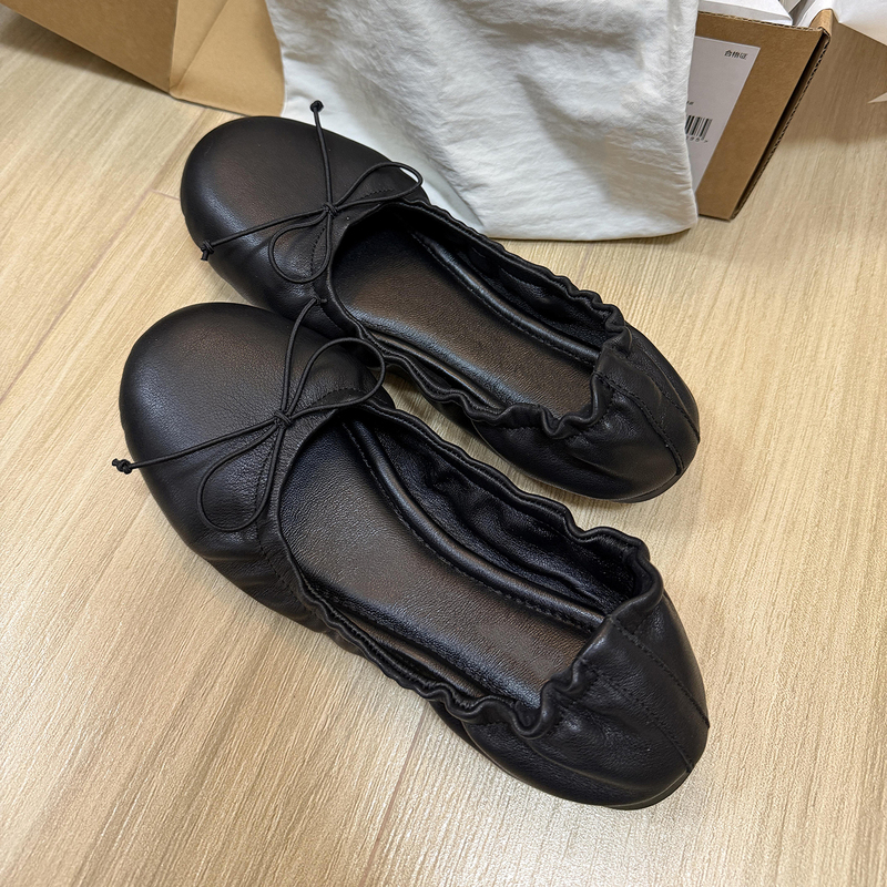 Sheepskin Version ~ Retro Bow Round-Toe Shallow Single-Strap Ballet Flats for Women, Versatile Rocking Shoes, Granny Shoes Sheepskin Version ~ Retro Bow Round-Toe Shallow Single-Strap Ballet Flats for Women, Versatile Rocking Shoes, Granny Shoes