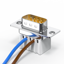 新型DB9免焊接头9九针连接器免焊母头公头RS232串口485接口45度壳