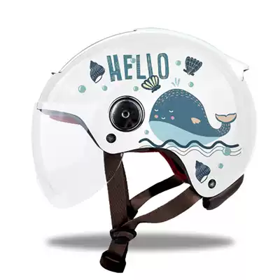 Aishi electric car helmet Men's and women's four seasons half helmet Battery motorcycle helmet cute head gray summer universal summer helmet