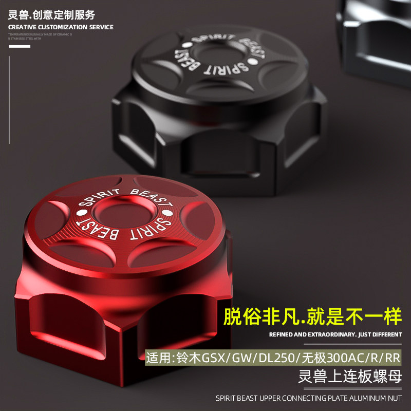 Applicable Suzuki DL250 upper linking plate screw cover retrofit locomotive Promise 300RR directional column joint plate large nut