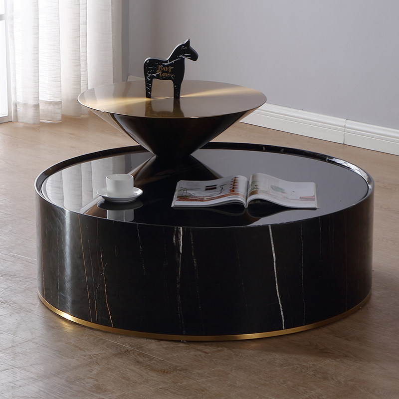 2022 new light luxury coffee table modern minimalist living room small apartment round coffee table table combination stainless steel coffee table