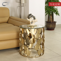 Marble small tea few fish scales northern European side of a few light luxury sofa corner of a few simple modern round table