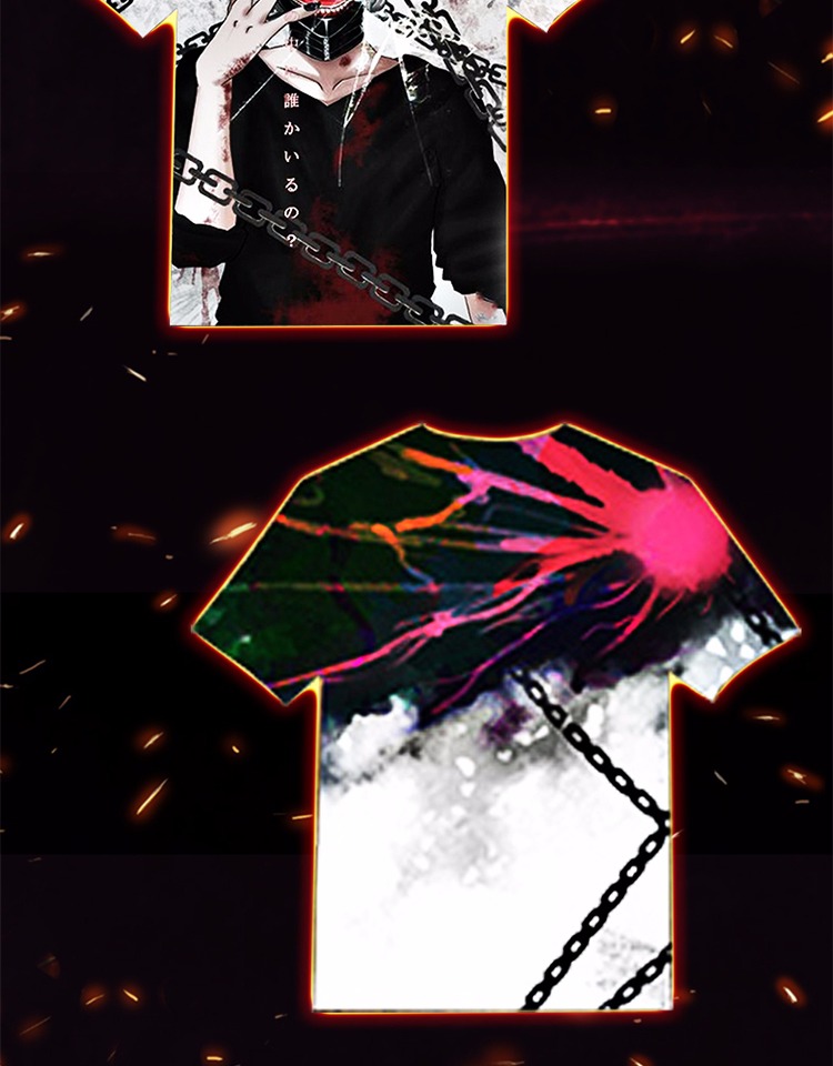 Áo thun ngắn tay gỗ vàng nghiên cứu Dong Xiang anime ngắn tay mùa hè quần áo đủ màu hai nhân dân tệ Tokyo ghoul - Carton / Hoạt hình liên quan hình nhãn dán cute