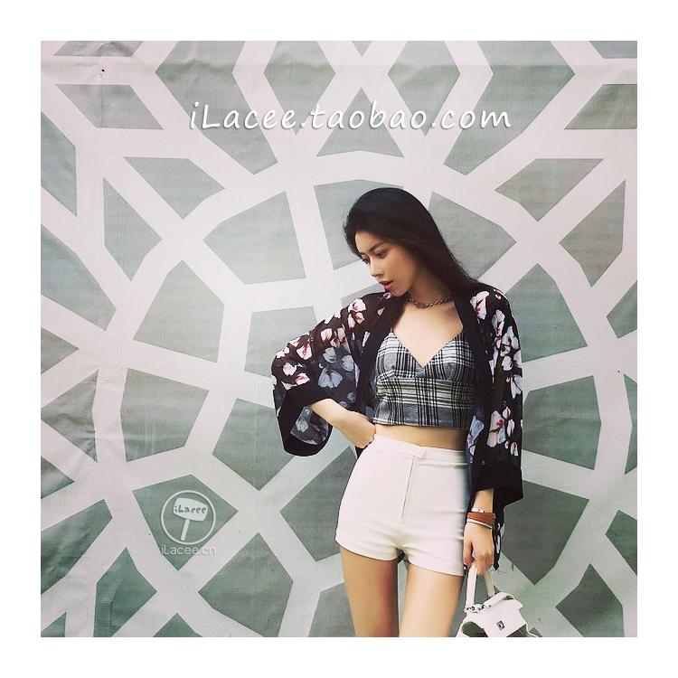 Mùa hè 2017 mới của phụ nữ retro màu rắn thun cao eo thon quần nóng siêu mỏng quần short giản dị quần thủy triều quan gia vay