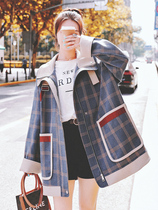Sandro Queen2021 early autumn new popular plaid jacket female port Wind retro 100 lap casual short wind clothes