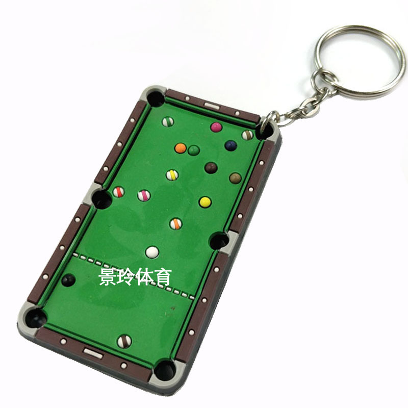 Billiard table accessories billiards hanging key chain rubber mini ball key chain jewelry Ball Room activity gift