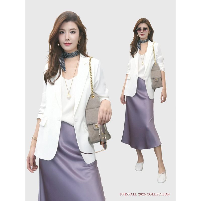 Summer and Autumn Quiet Office High-Density 30mm Heavy Silk Light Structure Blazer Series W39905