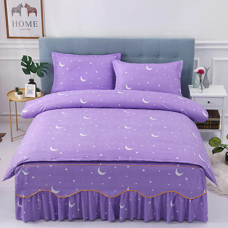 Han Edition Style Bed Skirt Princess Bed Hood Three-Four Pieces Lace Bedside Bed Cover Non-slip 1 8m2 Bed Skirt Quilt Cover Field Garden 4 Pieces