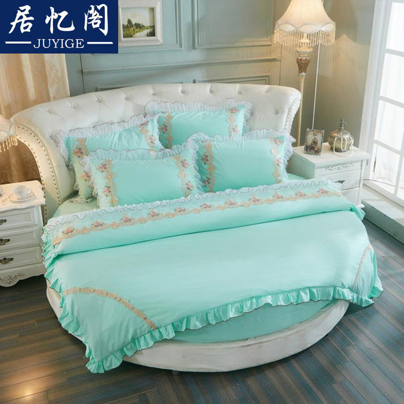 Korean-style cotton round set four-piece set lace pure color cotton round mule on the article 20m round mukasa 2 2m meter