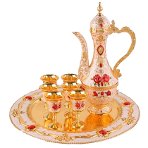 European creative retro alloy wine set 8-piece set home hotel jewelry ornaments gift gift wine set