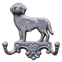 European cast iron art hook kitten puppy retro home garden villa courtyard wall decoration clothes hook double hook