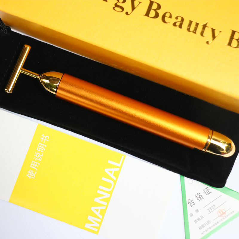 Gold Electric Beauty Stick Beauty Instrument Facial Massager