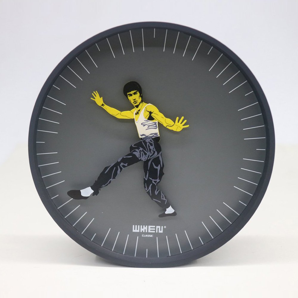 Bruce Lee Kung Fu Dynamic Image Clock Wall Clock