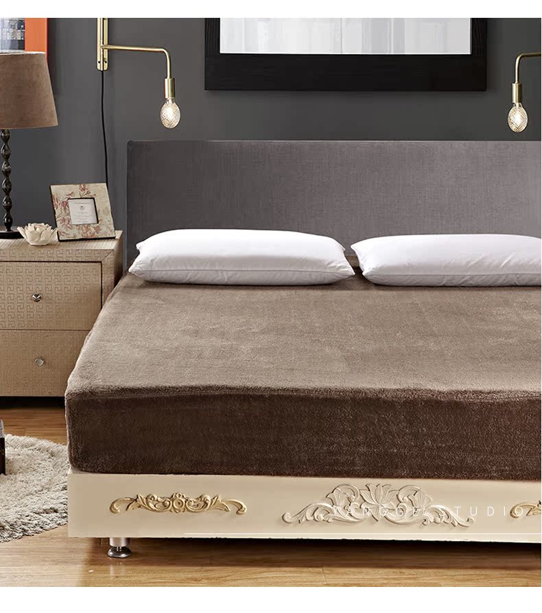 Mùa đông san hô nhung ấm giường giường flannel dày bọc giường sang trọng Simmons bọc nệm ga chun bọc giường spa