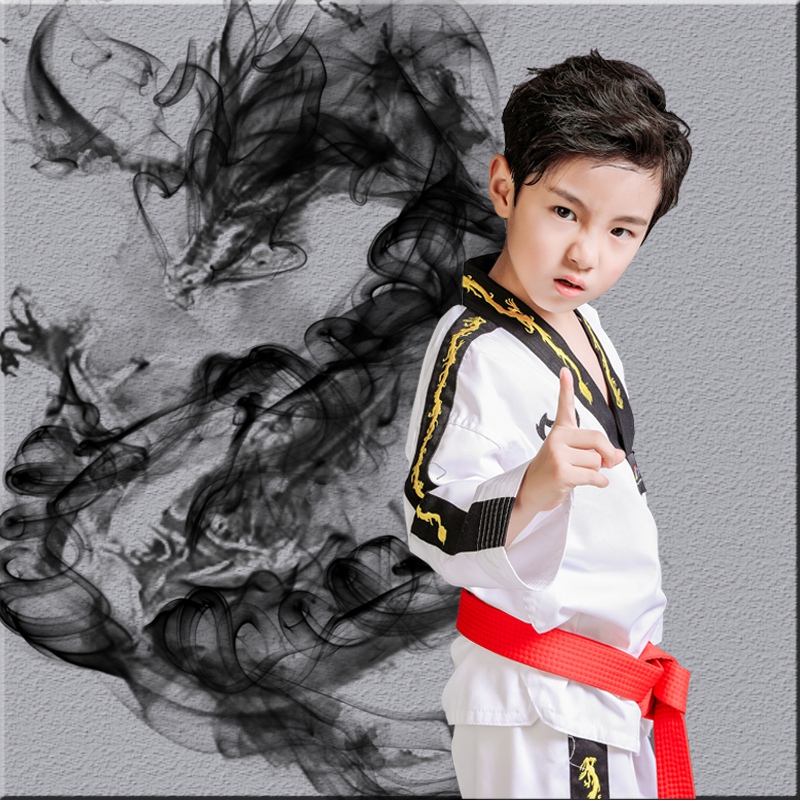 Taekwondo Suit Children Adult Clothes Beginners Men and Women Summer Breathable Adult Training Suit Dragon Collar Suit