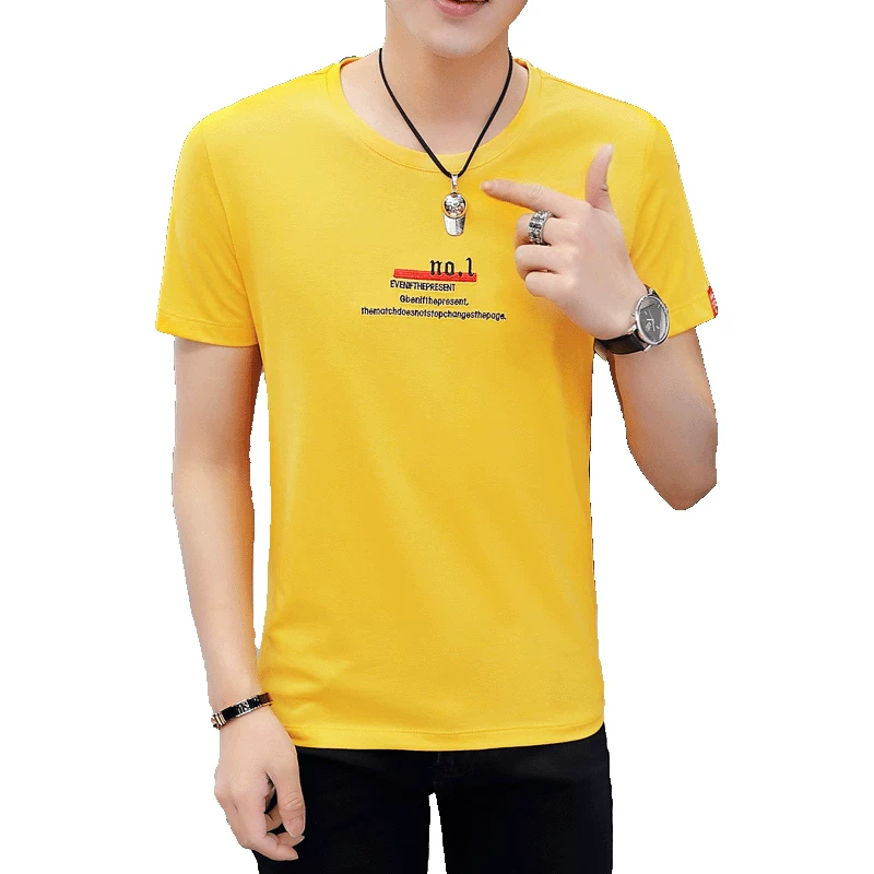 Trend summer short sleeve T-shirt with a round collar, with sleeve