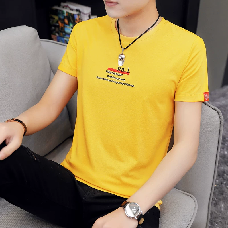 Trend summer short sleeve T-shirt with a round collar, with sleeve