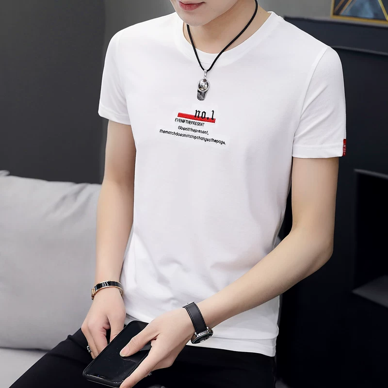Trend summer short sleeve T-shirt with a round collar, with sleeve