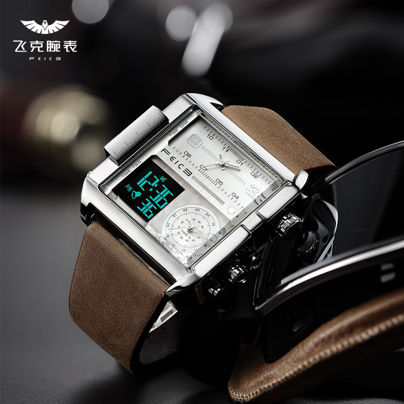 Feike FEICE sports watch men's trend Big Dial multifunctional quartz watch luminous waterproof steel watch