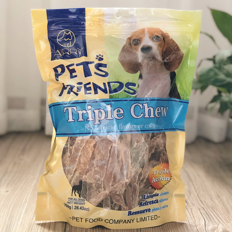 Export high-quality air-dried duck jerky roll chicken 750g No added green pet dog snack training reward