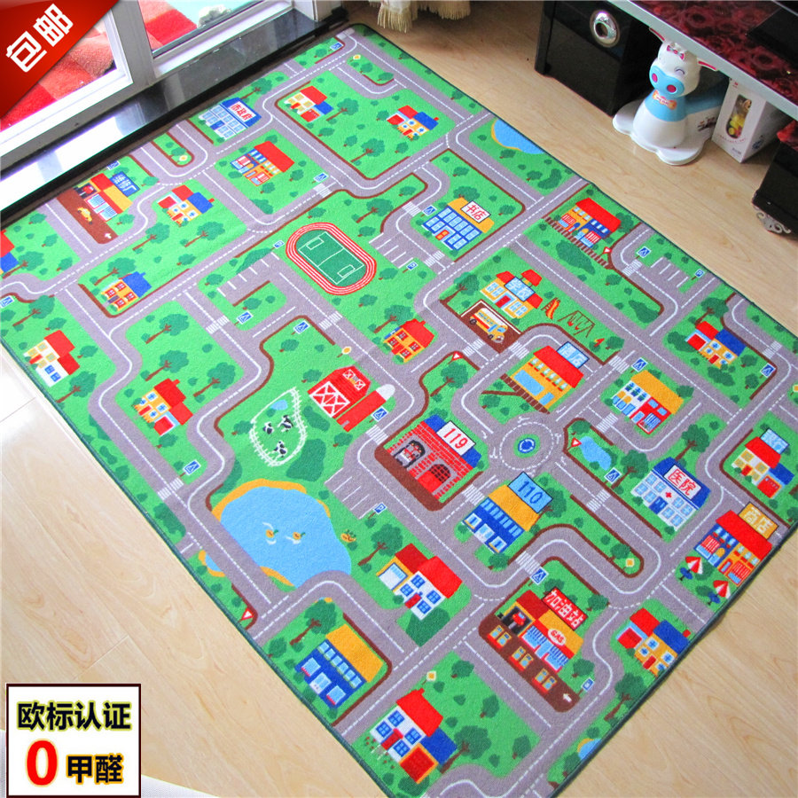 儿童地垫儿童地毯爬行垫游戏垫儿童房地毯中文版汽车毯玩具毯机洗
