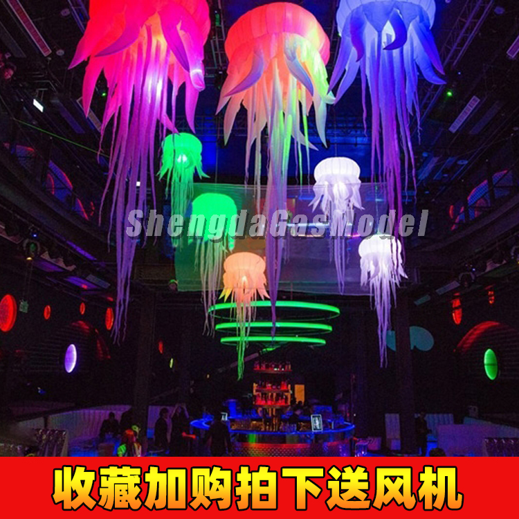 Inflatable jellyfish lamp Gas mold Shopping mall bar party atmosphere decoration Jellyfish light model hanging activity props