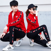 2019 autumn new sports suit mens trend sweater three-piece couple suit spring and autumn mens and womens sportswear