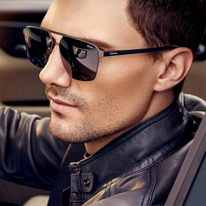 Cadillac Brand Driver's Polarized Sunglasses for Men, Special for Driving, Anti-Uv Glare, Genuine