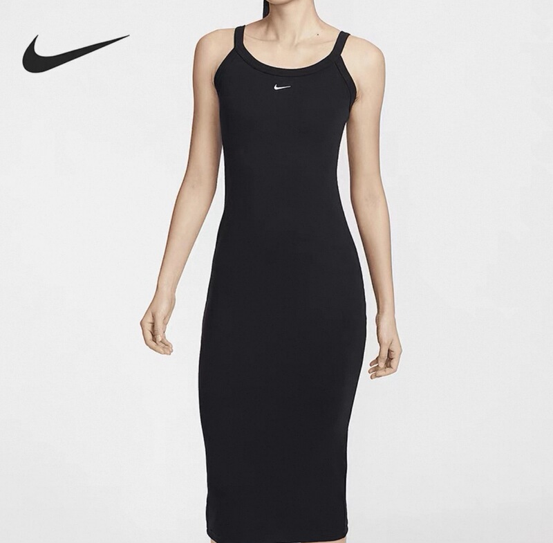 Kuizi's Outlet Nike Women's Fashion Versatile Slim Fit Solid Color Sleeveless Dress Women's Model Hj0711-010 Kuizi's Outlet Nike Women's Fashion Versatile Slim Fit Solid Color Sleeveless Dress Women's Model Hj0711-010