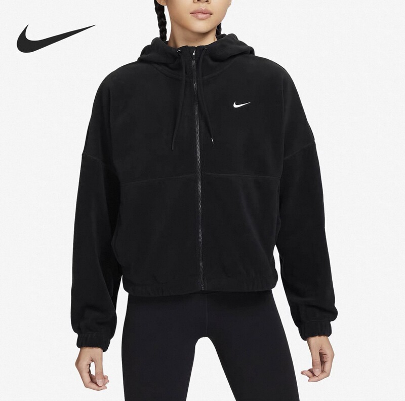 Kuizi's Outlet Nike Women's Warm Zipper Sports Casual Fleece Hooded Jacket Fb5639-010