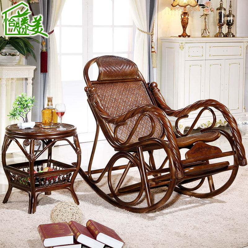 Adult real rattan leisure leisure reclining chair rocking chair