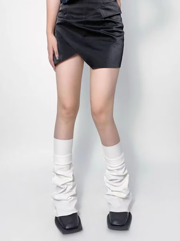 White Socks with Trumpet Wide Legs Harajuku Subculture Cotton Elastic ins Internet Celebrity Trendy Cool Jk Calf Mid-Calf Socks for Women