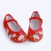 Giày thêu gió quốc gia thấp để giúp người phụ nữ Bắc Kinh già giày vải Giày cưới màu đỏ giày đơn giày đạp gót Giày cắt thấp