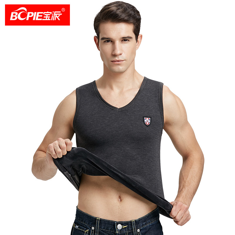 Pawn men's warm vest men's plus suede thickened sleeveless and velvety dush fever heating coat blouses the undershirt winter