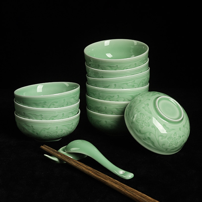 Pro-charm Porcelain Tableware Bowl Chinese domestic ceramic rice bowls Microwave Oven Bowl Small Bowl 10 Bowl Gift for dinner only