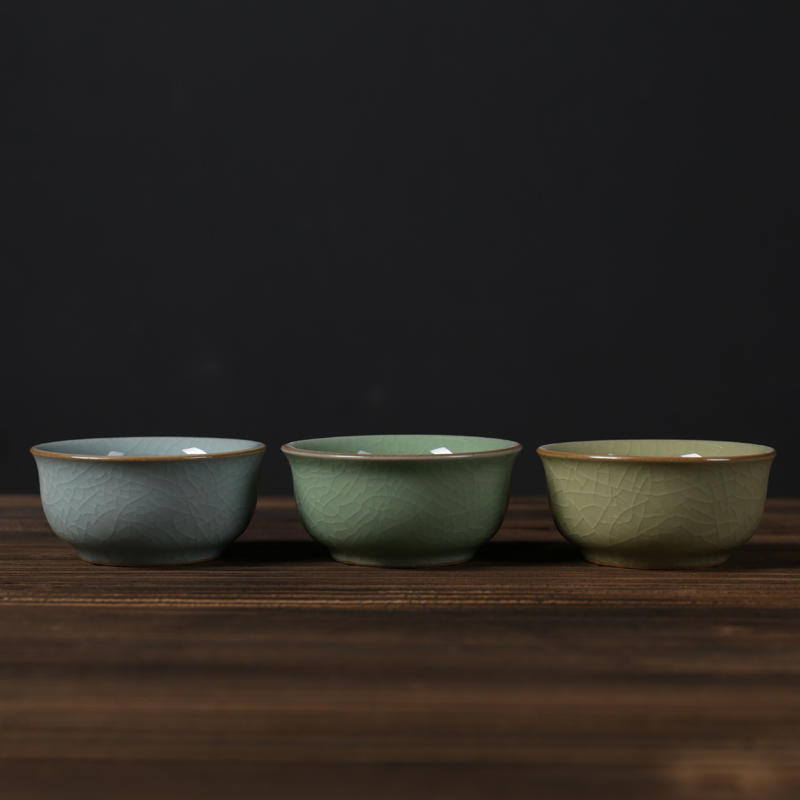 Pro-charm Porcelain Kung Fu Tea Cup Single Cup Ceramic Tea Tea Tasting Cup Master Cup of Gothic Kiln Ice Cracked small cup Tea Bowl